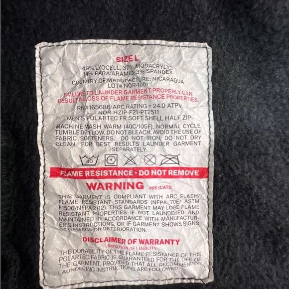 Norse Projects Men's Thick Polartec Soft Shell 1/2 Zip Jacket Black Large Sample - Picture 6 of 9